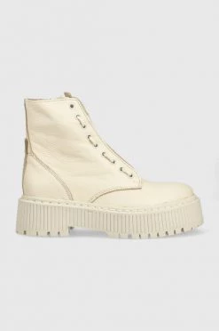 Γυναικεία Μποτάκια Δερμάτινα Workers Steve Madden Odyl μπεζ