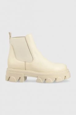 Γυναικεία Μποτάκια Δερμάτινες μπότες τσέλσι Steve Madden Mixture χρώμα: μπεζ