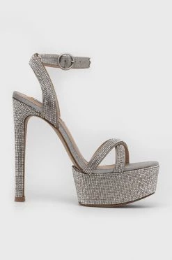 Γυναικεία Πέδιλα με τακούνι Σανδάλια Steve Madden Marciana-r ασημί