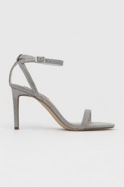 Γυναικεία Πέδιλα με τακούνι Σανδάλια Steve Madden Janet ασημί