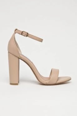 Γυναικεία Πέδιλα με τακούνι Steve Madden - Δερμάτινα σανδάλια Carrson σαρκώδες χρώμα