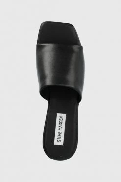 Γυναικεία Σαγιονάρες Δερμάτινες παντόφλες Steve Madden Blurr χρώμα: μαύρο -Steve Madden Κατάστημα unnamed file 1982