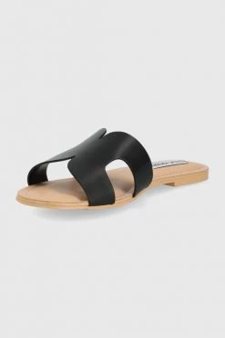 Γυναικεία Σαγιονάρες Δερμάτινες παντόφλες Steve Madden χρώμα: μαύρο -Steve Madden Κατάστημα unnamed file 2077