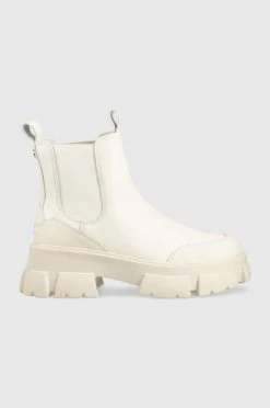 Γυναικεία Μποτάκια Δερμάτινες μπότες τσέλσι Steve Madden γυναικεία, χρώμα: μπεζ