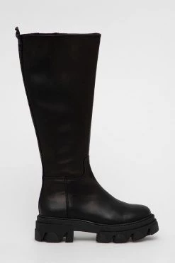 Γυναικεία Μπότες Steve Madden - Δερμάτινες μπότες μαύρο